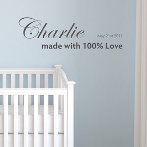 Made with Love - Wandaufkleber - Wandtattoos - Wandkunst - Wand Spruch - Home Decor - Wand-Dekor - Wandtattoos - Kinderzimmer - Baby