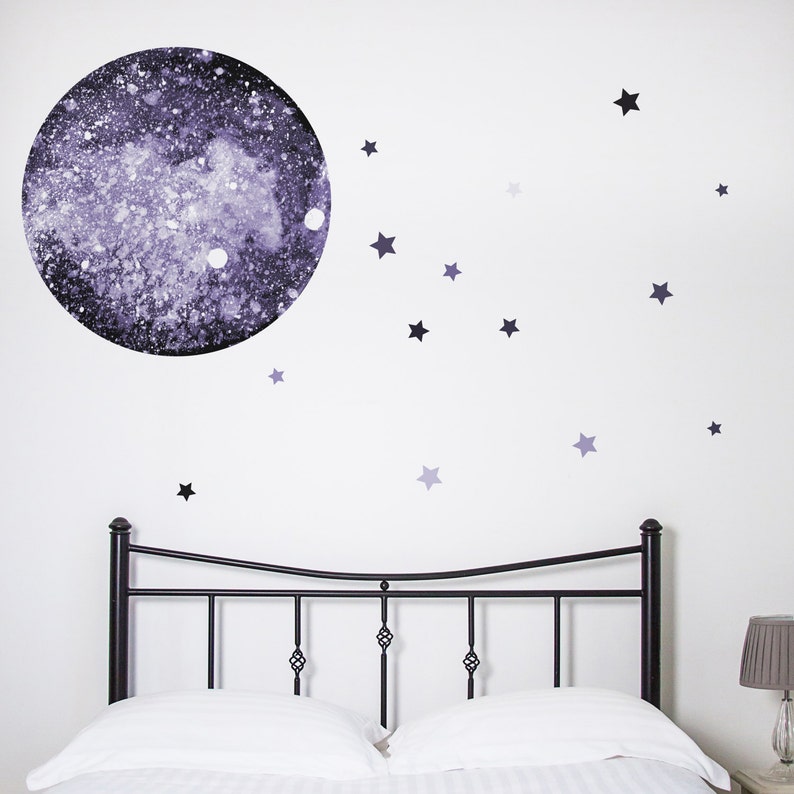 Moon and Stars Wall Sticker - Wall Stickers - Wall Sticker - Nursery ...