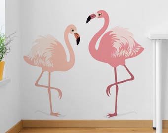 Large Wall Sticker Set of two Flamingos - Decals - Wall Tattoo - Wall Art - Wall - Home Decor - Wall Decor - Wall Decals - Flamingos - Birds