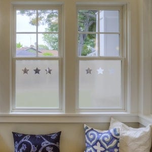 Frosted Window Film - Stars - Bathroom Windows - Vinyl for Windows - Decals - Window Film