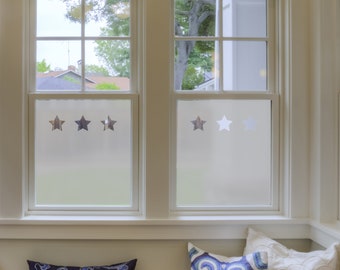 Frosted Window Film - Stars - Bathroom Windows - Vinyl for Windows - Decals - Window Film