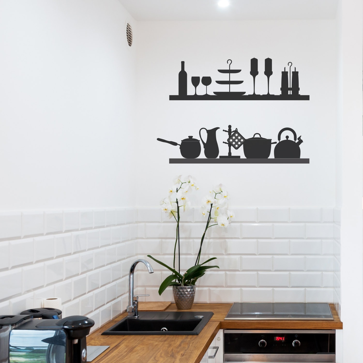 Shelf Wall Sticker Kitchen Shelf Home Decor Decals - Etsy Hong Kong