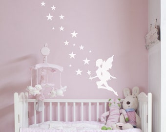 Fairy Magic & Stars Wall Stickers. Baby's Nursery Wall Decoration