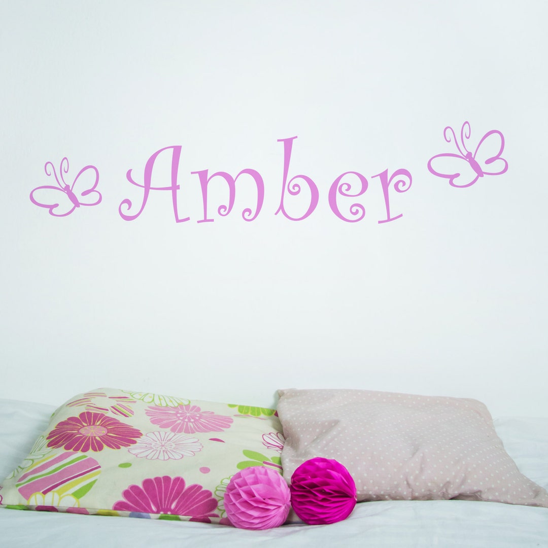 Personalised Butterfly Wall Decal - Custom Name Vinyl Sticker - Etsy