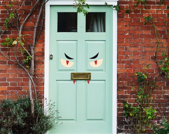 Vampire Face Halloween Door Stickers