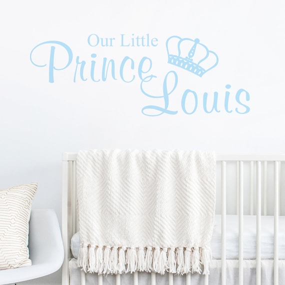 Our Little Prince Or Princess Personalised Wall Sticker. Nursery Wall Sticker Decoration