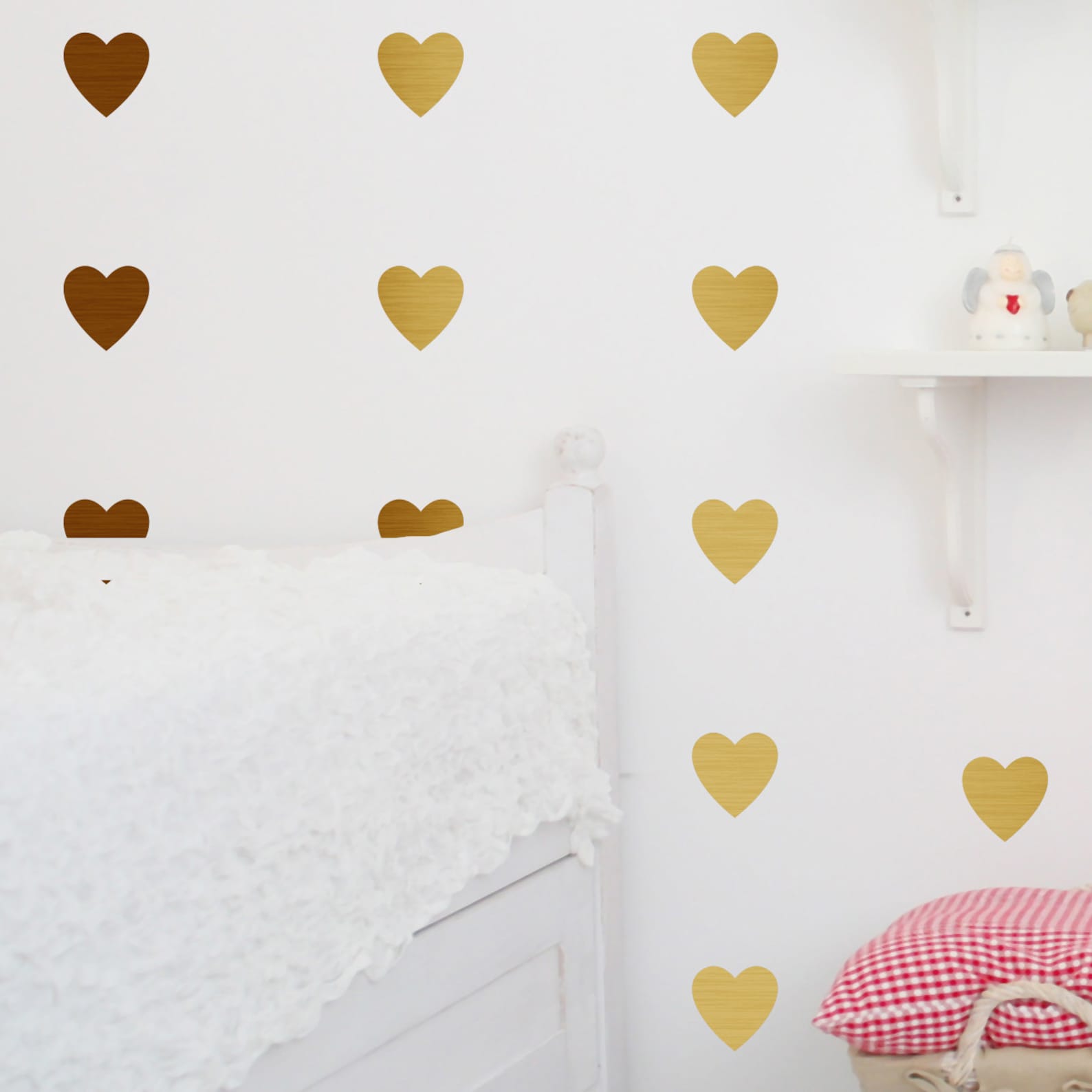 Metal Effect Confetti Hearts Wall Stickers Decoration Etsy