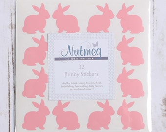 Craft Stickers Bunnies - Decals - Letter seals - Tags - Wall Decals - Bunnies - Craft  Supplies - Gift Seals - Save The Date