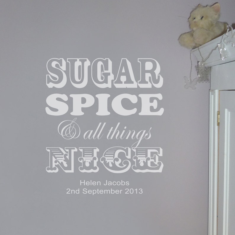 Wall Sticker Sugar Spice Decals Wall Tattoo Wall Art Etsy