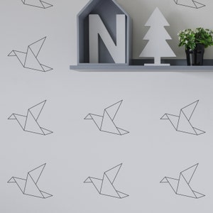 Wall Stickers Origami Birds-Wall Decal-Birds Wall Sticker-Origami Wall Sticker- Origami Bird Sticker-Home Decor-Decorative Sticker