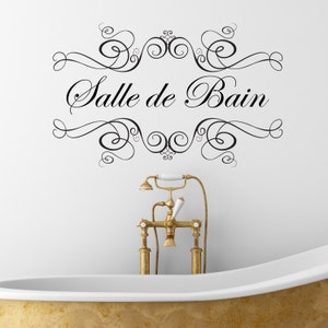 Pegatina de pared Salle de Bain-Calcomanía de pared-Pegatina de pared-Pegatina de baño-Pegatina de baño francés-Decoración del hogar-Salle de Bain
