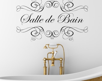 Salle de Bain Wall Sticker-Wall Decal-Wall Sticker-Bathroom Sticker-French Bathroom Sticker-Home Decor-Salle de Bain