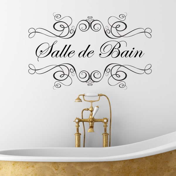 Salle de Bain Wall Sticker-Wall Decal-Wall Sticker-Bathroom Sticker-French Bathroom Sticker-Home Decor-Salle de Bain