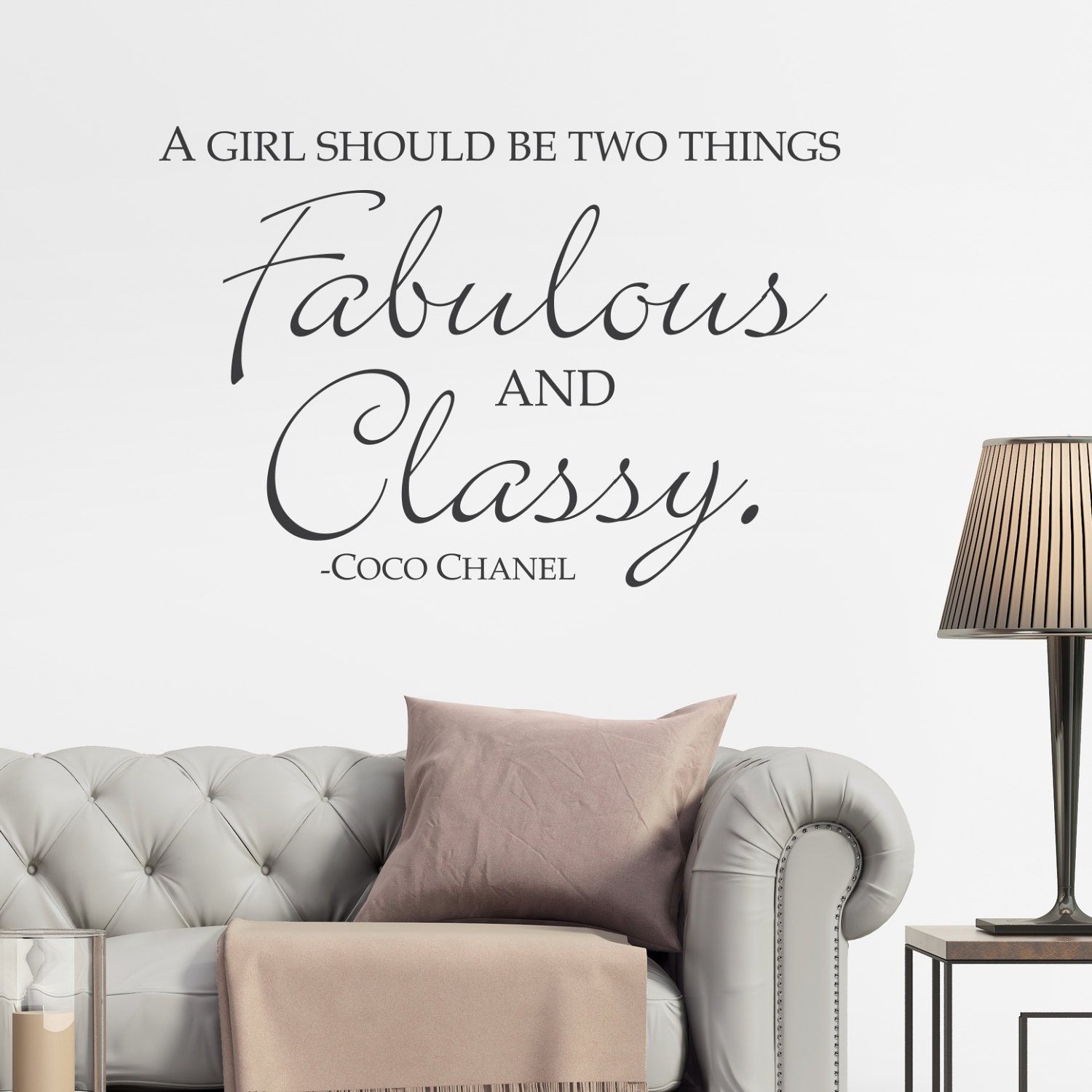 Coco Chanel Quote A Girl Should Be Two Things Who And What She Wants Custom  Wall Decal Vinyl Sticker Art Lettering 10 Inches X 20 Inches