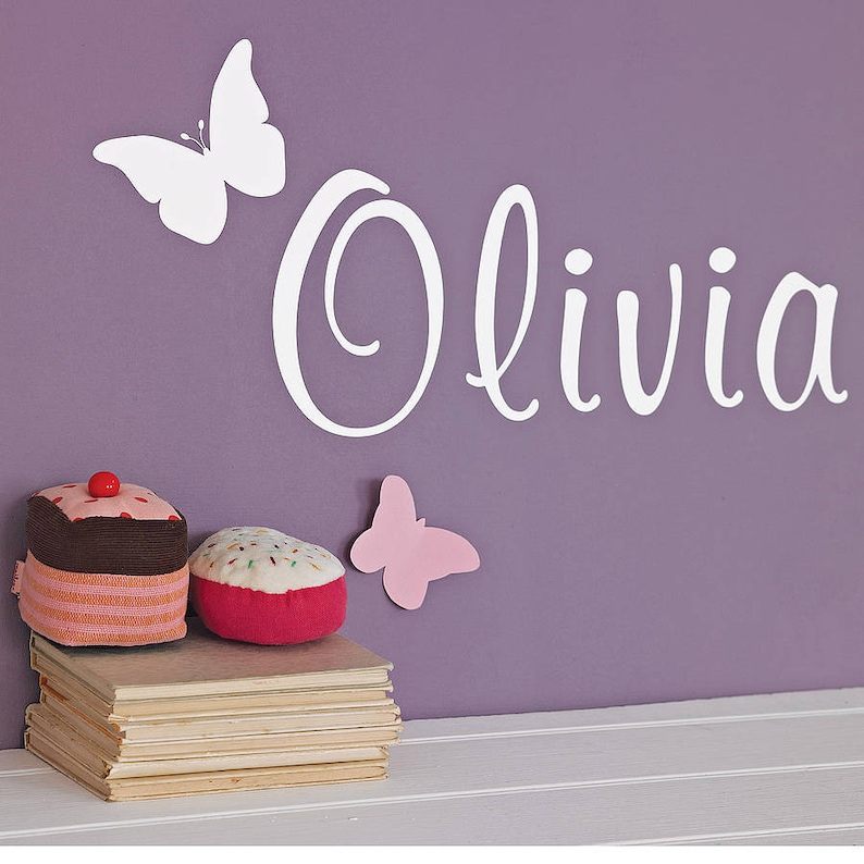 Personalised Name Butterfly Wall Sticker Children/'s Bedroom Decor