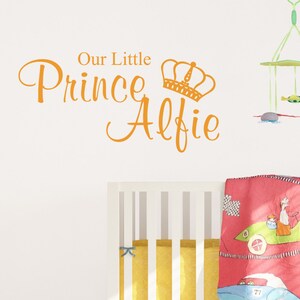 Personalised Our Little Prince or Princess Nursery Wall Decal image 2