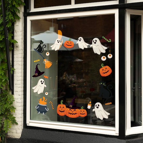 Set di 22 adesivi per vendita al dettaglio in vinile di Halloween