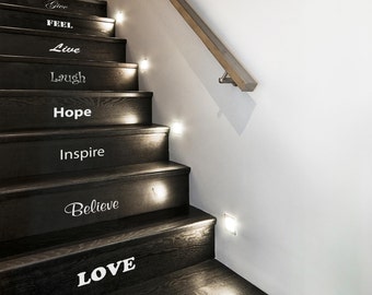 Inspirational Stair Stickers - wall stickers - stickers for stairs - inspirational stickers - home decor - Decals - Nutmeg Wall Stickers