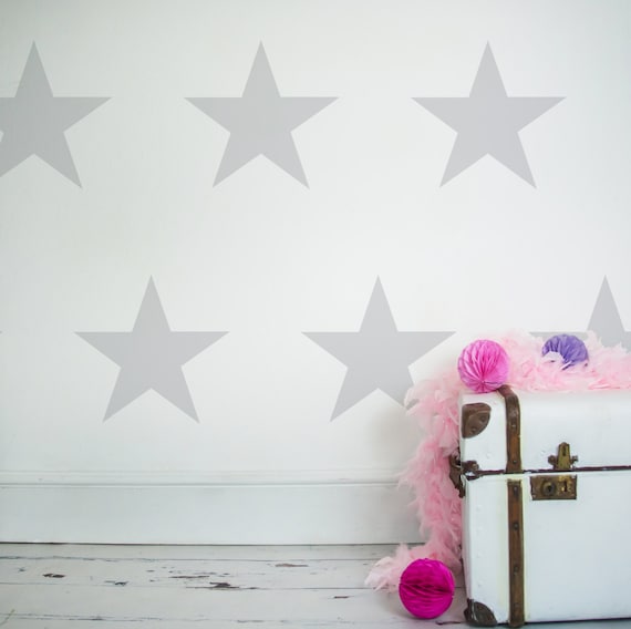 Sale Set Of 15 Blue Stars Feature Wall Stickers Wall Etsy