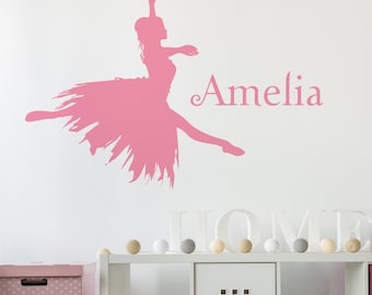 Personalised Ballerina Name Wall Sticker – Dancer Bedroom Decal