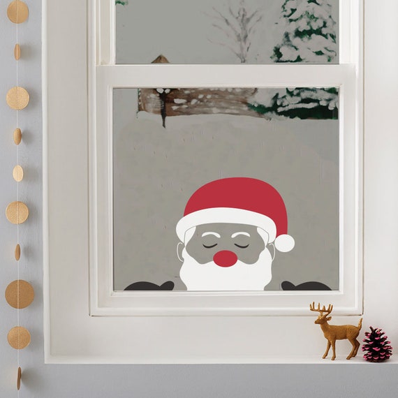 Peeping Santa Window Sticker. Christmas Window Decoration - Etsy Ireland Peeping Santa Window Sticker. Christmas Window Decoration - Etsy Ireland
