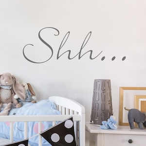 Shh... - Wandaufkleber - Wandkunst - Wand Spruch - Home Decor - Wandaufkleber - Dekoration - Baby Deko - Spruch - Quiet - Wandtattoo