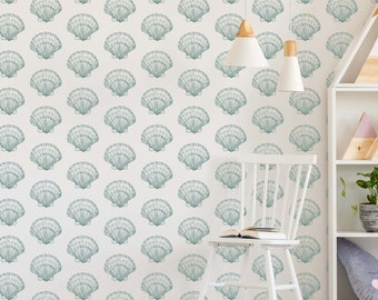 Sea Shells Self-Adhesive Wallpaper | Peel & Stick |Removable Wallpaper | Feature Wall | Fabric Wallpaper