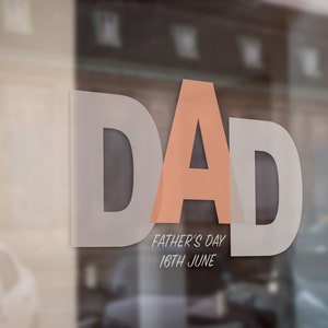 DAD Bold Block Letters, Father&#39;s Day, Window Retail Graphics. Visual Merchandising. Shop Window Sticker