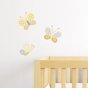 Gelber Schmetterling Aufkleber - Aufkleber - Wand-Dekoration - Wall Art - Wandtattoo - Wohnkultur - Wand-Dekor - Kinderzimmer-Wand-Dekor