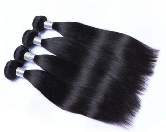 Extensiones de cabello virgen brasileño liso de 30 a 76 cm - Grado 12A - 100 g por paquete