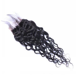 Lace Closures Water wave 4x4 - Suitable for Brazilian, Peruvian, Mongolian & Malaysian Hair