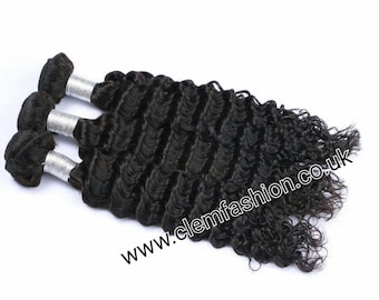 Extensões de cabelo humano virgem brasileiro 12A - Ondas Profundas, 100g