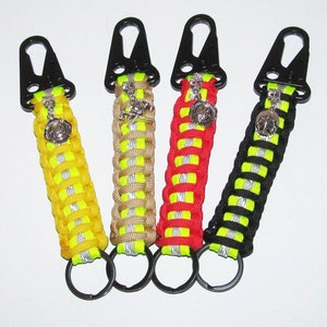 Turnout Gear Paracord Keychain, Fire Department