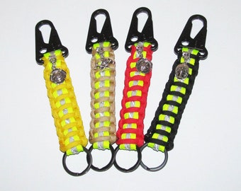 Turnout Gear Paracord Keychain, Fire Department