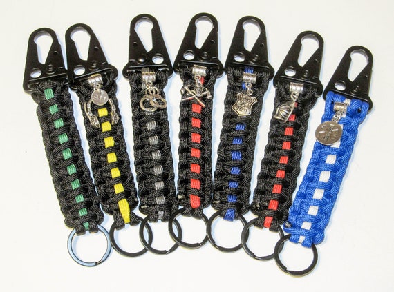Thin Red Line Paracord Keychain Thin Red Line Paracord Keychain