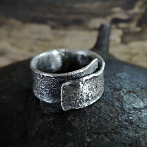 Modern sterling silver ring, wrap ring, adjustable ring, contemporary jewelry