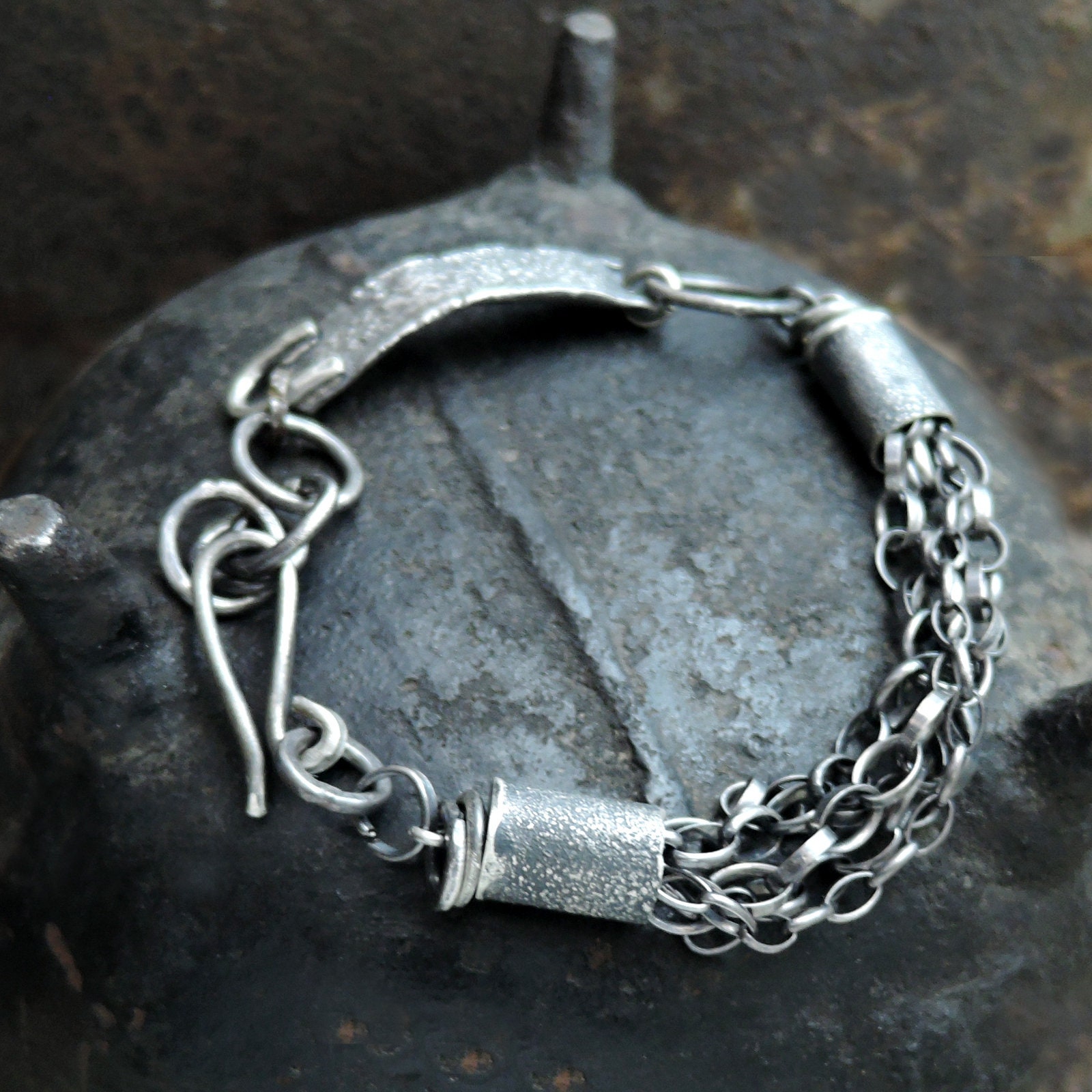 Thick men's bracelet mens silver bracelet chain | Etsy