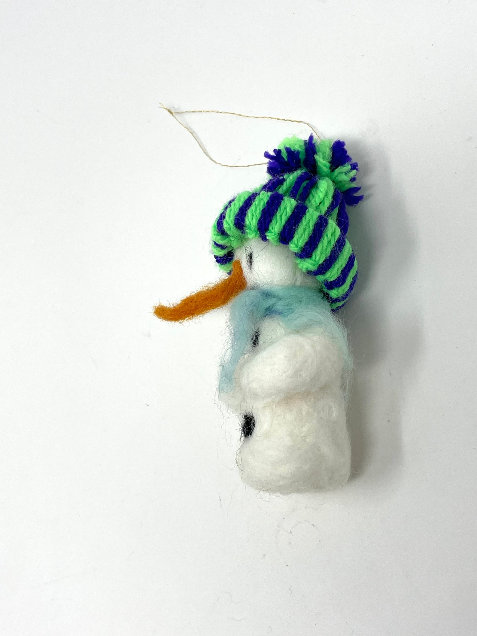 Mini Wool Needle Felted Snowman Hanging Christmas Ornaments Etsy