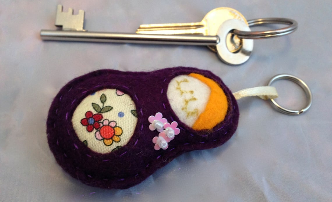 Handmade felt russian doll keyring matryoshka keychain for Etsy