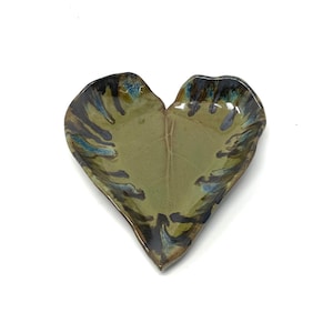 Handmade Ceramic Leaf Dish, Olive Green Glazed Trinket Tray, Spoon Rest, Soap Dish, Nature Inspired Home Decor, Unique Gift