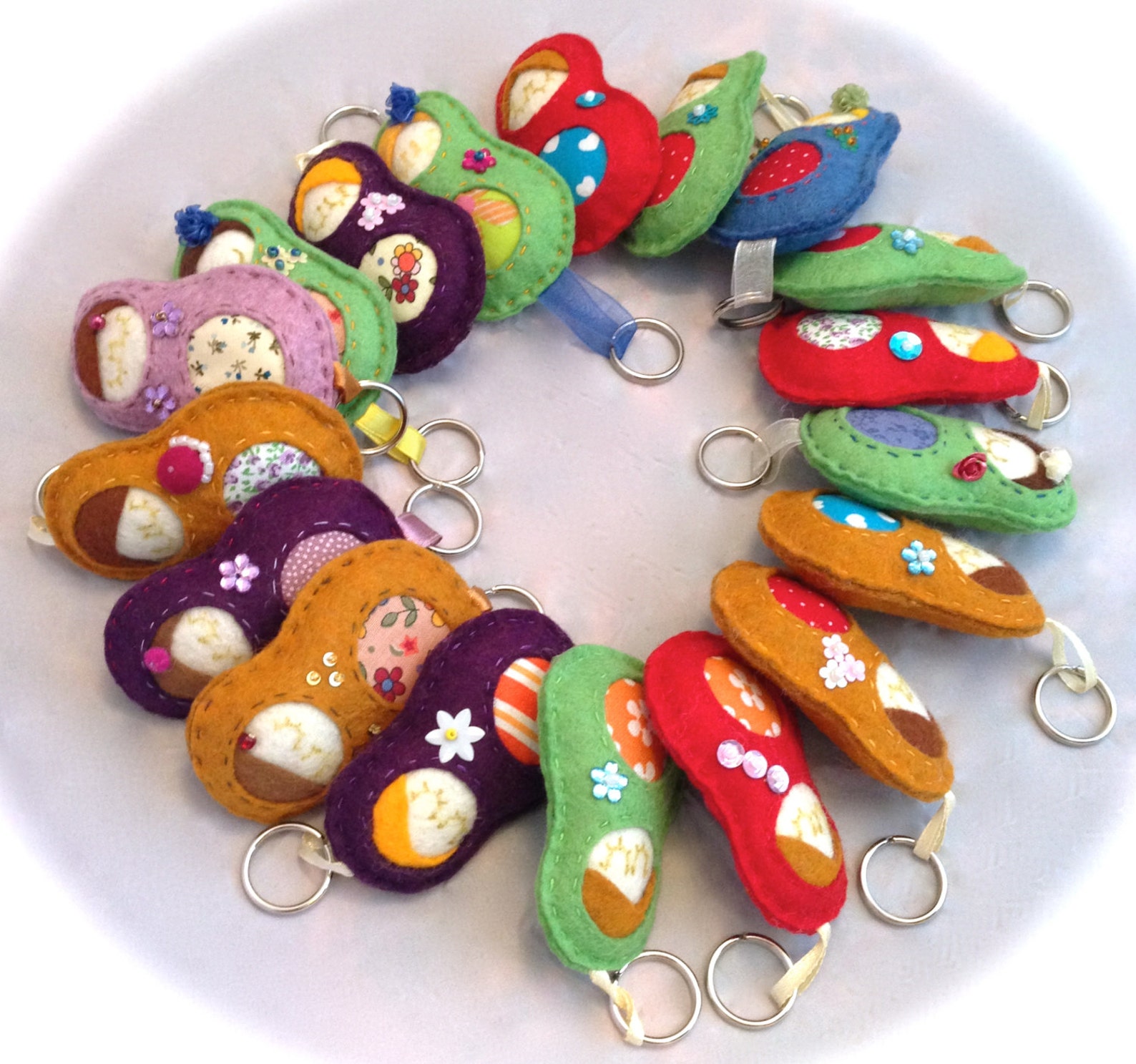 Handmade felt russian doll keyring matryoshka keychain for Etsy