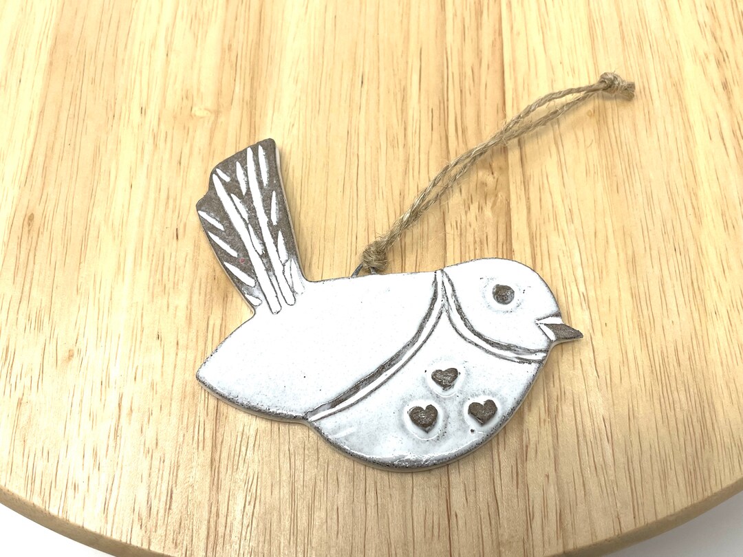 Bird Wall Decoration Hanging Tile / Handmade Pottery Hanging Bird