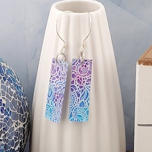 SS Abstract Art - Laser cut Lightweight Acrylic earrings - Sterling Silver Hooks