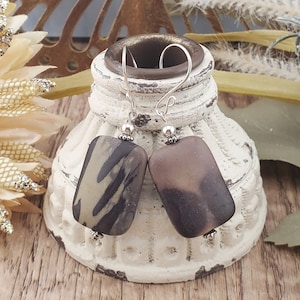 Purple Cherry Creek Jasper Earrings, Silver Filled Earring Wire