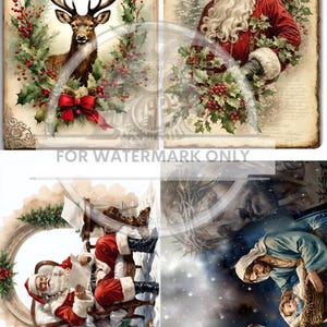 Quadrati di carta di riso A4 "Best of Christmas" - Babbo Natale, renne, natività