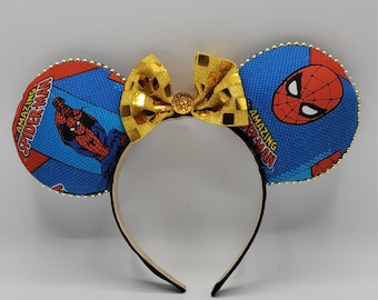 Spiderman Inspired Minnie/Mickey Mouse Ears