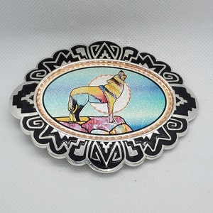 CBB - Howling Wolf - Western Belt Buckle on Copper