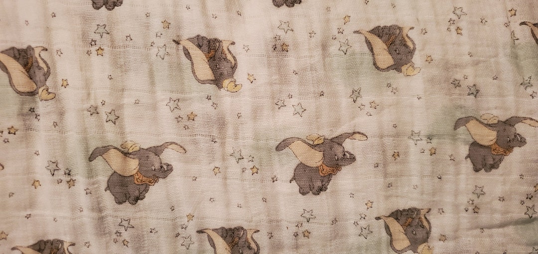 Disney Dumbo Swaddling Fabric by the Half Yard. 100 Cotton. Etsy