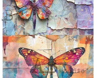 Papel de arroz dúo mariposa A4