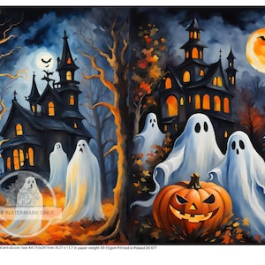 A4 Ghosts Duo Halloween-rijstpapier
